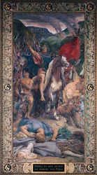 Átila (c.406-453) e seu exército marchando em Paris
