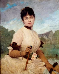Retrato de Madame Toulmouche Pintura de Jules Elie Delaunay (1828-1891) 1884 Sol. 0,90 X 0,74 m Nantes, musee des Beaux Arts