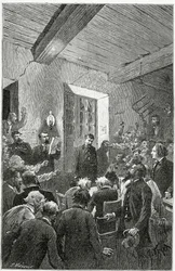 O espião Hubert - ilustração de coisas vistas, do século XIX (gravura bw)