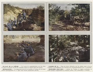 Na frente do Voevre, Caisson de 75, Machine Gunners, Slices Sous Bois