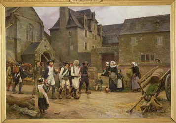 Os revolucionários de Fouesnant cercados pela Guarda Nacional em 1792, cerca de 1886-87