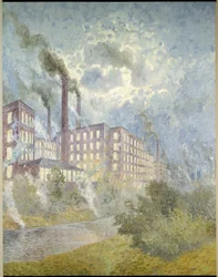 A Fábrica de Tecidos "La Lys", c.1913 (óleo sobre tela)