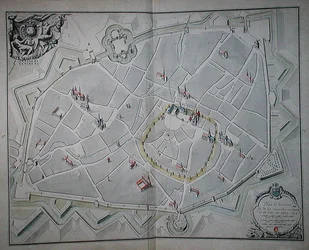 Plano das antigas e novas muralhas da cidade de Dijon