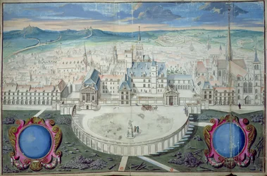 O Palácio dos Duques de Borgonha em Dijon antes da restauração de Mansart, 1698