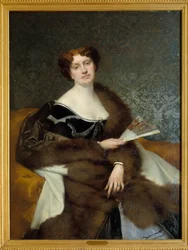 Retrato de Madame Alexandre Dumas Son nee Nadia Knorring Pintura de Jules Lefebvre (1836-1911) Villers Cotterets do século XIX. Museu Alexandre Dumas