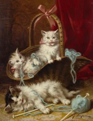 A Basket of Mischief (óleo sobre tela)