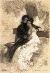 ilustração para Eugenie Grandet de Auguste Leroux (gravura)