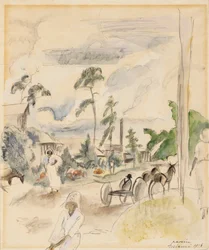 Paisagem com figuras, Miami, 1916 (wc no papel)