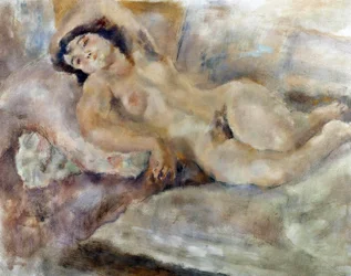 Manolita Uma mulher nua estendida. Pintura de Jules Pascin (1885-1930) 1929 Paris. Museu Municipal de Arte Moderna