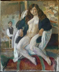 Retrato do pintor e do seu modelo (óleo sobre tela, século XX)