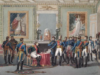 A abdicação de Napoleão em Fontainebleau em 11 de abril de 1814