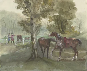 Cavalos no prado