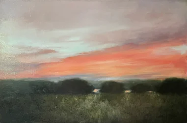 Paisagem vibrante ao pôr-do-sol