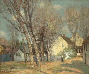 Aldeia de Windham, c.1913-14 (óleo sobre painel de mogno)