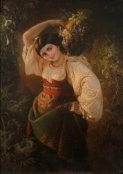 Mulher italiana com um vaso