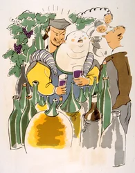 Ilustração Humorosa do Vinho 1946.Ilustração do Pavilhão Julien