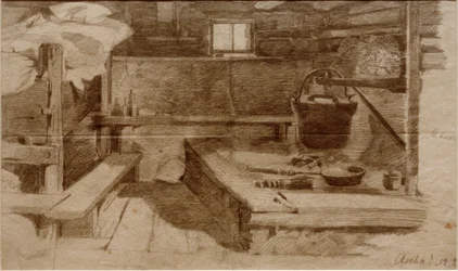 Interior de uma casa de campo