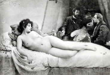 Émile Zola (1840-1902) no ateliê do artista, 1891