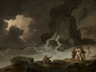 Uma tempestade atrás da ilha de Wight, década de 1790