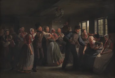 Uma dança country no distrito de Hedebo, Zelândia