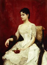Rosas e laço carmesins, 1887