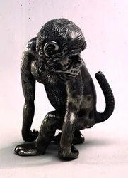 Figura de um macaco feito para Fabergé, c.1896-1908 (prata)