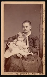 Retrato de grupo de Herman Henry Diebitsch Children, Marie e Josephine Josie, 8 de junho de 1875.