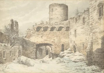 Vista de Inverno do Pátio de um Castelo Medieval em Ruínas, 1832.