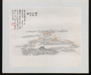 Dez sítios associados a Ruan Yuan, datado de 1883 (álbum de dez pinturas; tinta e cor sobre papel)