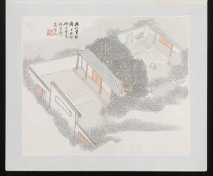 Dez sítios associados a Ruan Yuan, datado de 1883 (álbum de dez pinturas; tinta e cor sobre papel)
