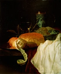 "Fruta, Pão e Vinho", século XVII.  