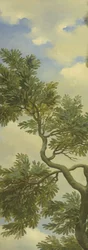 Paisagem arcadiana com um viajante