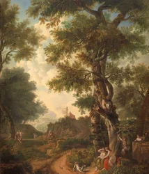 Paisagem Arcadian com Viajantes