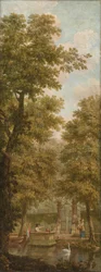 Tapeçaria com paisagem holandesa, pertencente à sala da Nieuwe Doelenstraat 22