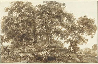 Paisagem com grupo de árvores