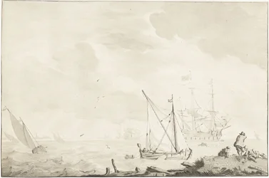 Navio de guerra na praia