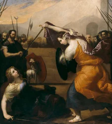 "Duel de femmes" (Duelo de mulheres) Peinture de Jose de Ribera (1591-1652) 1636 Dim 235x212 cm Museo del Prado, Madrid