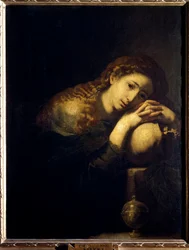 A Penitente Madeleine. Pintura de José de Ribera chamada Spagnoletto "os Espanhóis" (1591-1652)