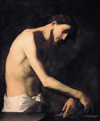 A Flagelação de Cristo par Ribera, Jose, de (1591-1652). Óleo sobre tela, tamanho : 99x81, c. 1620, Galleria Sabauda, Torino
