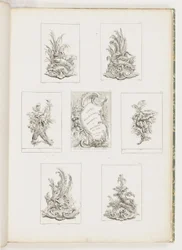 Projeto de ornamento com motivo lagostim, pl. 14 em Livre des Légumes (Série de Ornamentos Vegetais) pl. Eu