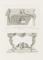 Table de Cabinet., 6th Plate (Study for a Table), pl. 47 em Oeuvre