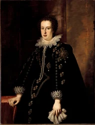 Retrato de Claude de Medicis (Claudia de Medici) (1604-1648) Esposa do Duque de Urbin Federico della Rovere então Arquiduque Leopold V da Áustria Pintura Tirol por Justus Sustermans (1597-1681) Século XVII Florença, Palácio Pitti