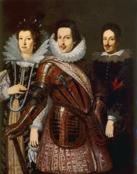 Retrato de Marie Madeleine da Áustria, Cosimo II e Ferdinand II de Medici, c.1640