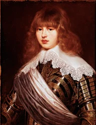 Retrato do Príncipe Valdemar Christian da Dinamarca Pintura de Justus Sustermans (1597-1681) Palazzo Pitti do século XVII, Florença