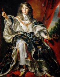 Luís XIV, rei de França, 1638-1715, com as suas vestes de coroação