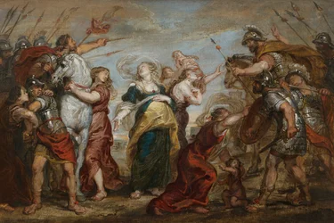 A reconciliação dos romanos e dos sabinos, c. 1655-1656.