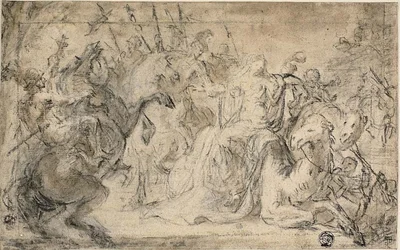 Zenobia cercada por soldados montados