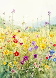 Campo de flores silvestres coloridas