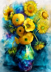 Arte natural com girassóis