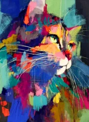Gato abstrato vibrante